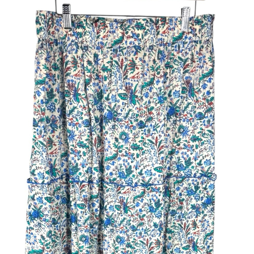 Tuckernuck Blue Distressed Chintz Prado Skirt NWT XXL Tiered Maxi - Picture 6 of 9
